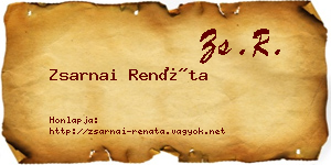 Zsarnai Renáta névjegykártya